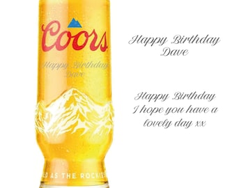 Personalized Coors Pint Glass | Engraved Birthday Gift for Lager Lover