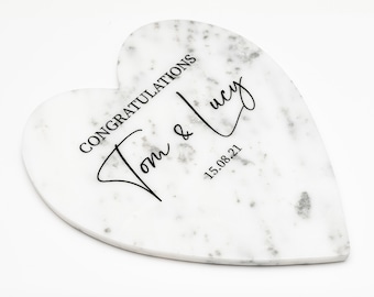 Personalised Engraved Marble Heart | Cheese Platter | Presentation Board | Wedding Present | Anniversary Present