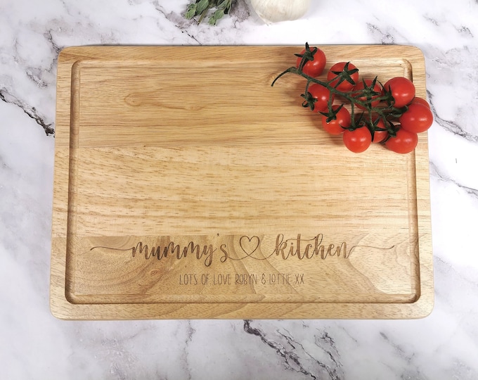 Featured listing image: Personalized Engraved Wooden Cheese Board | 5th Anniversary Gift
