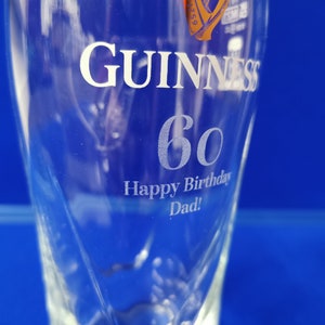 Personalised Engraved Guinness Glass Perfect for any Guinness Lover Birthday, Christmas, Father's Day, Anniversary image 2