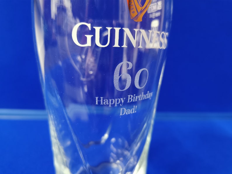 Personalised Engraved Guinness Glass Perfect for any Guinness Lover Birthday, Christmas, Father's Day, Anniversary image 2