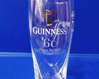 Verre Guinness gravé personnalisé | Parfait pour tout amateur de Guinness | Anniversaire, Noël, Fête des Pères, Anniversaire