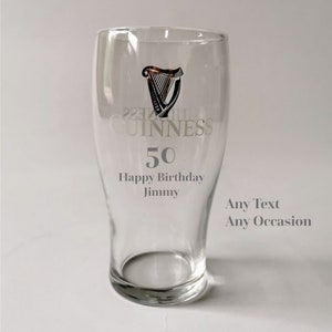 Personalised Engraved Tulip Guinness Glass | Perfect for any Guinness Lover | Birthday, Christmas, Father&#39;s Day, Anniversary