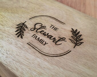 Personalised Engraved Mango Wood Paddled Cheese Board - Perfect for Weddings, Gifts, Birthdays, House Moves