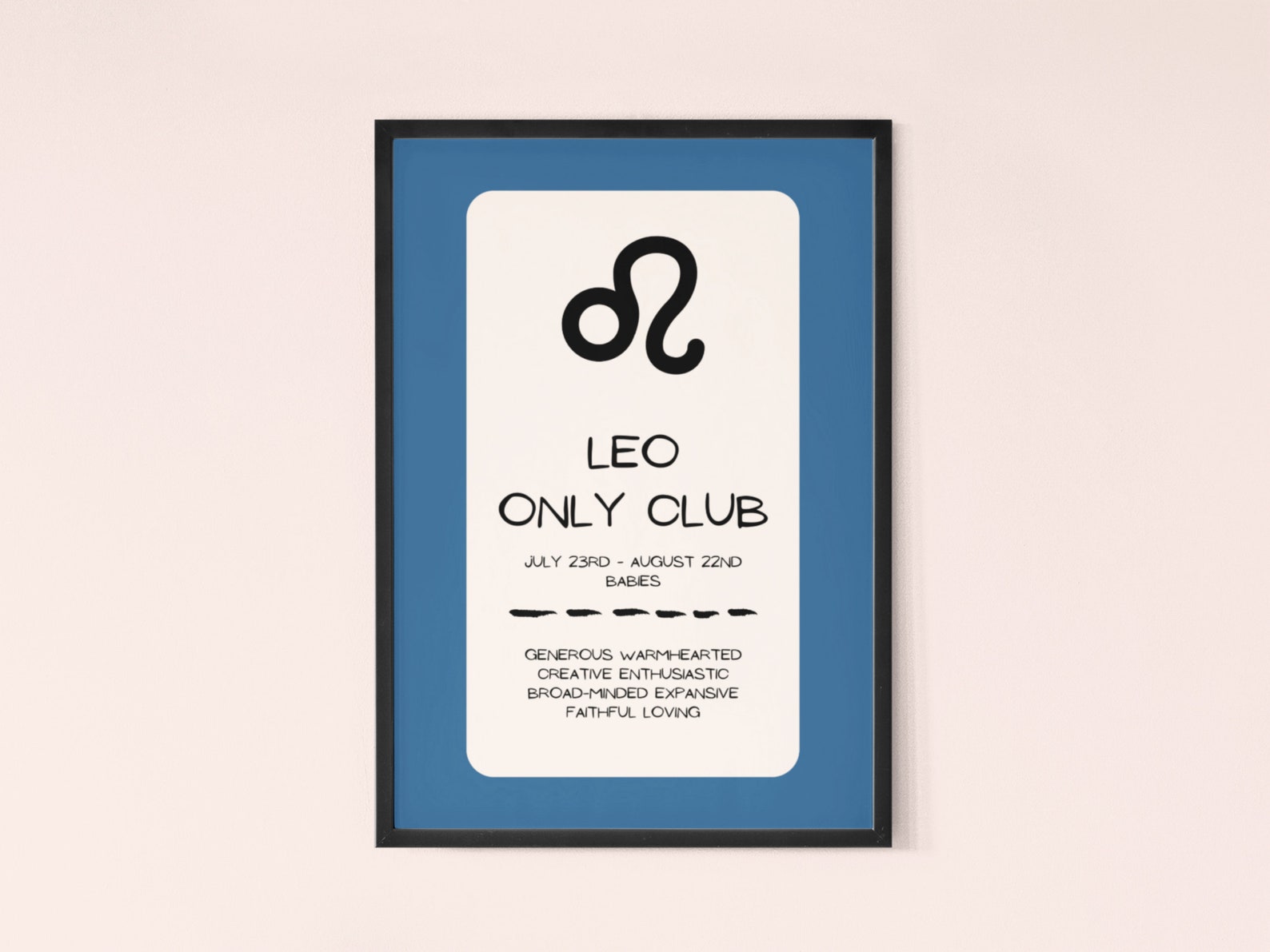 Blue Leo Zodiac Print Zodiac Printable Leo Wall Art Zodiac Etsy