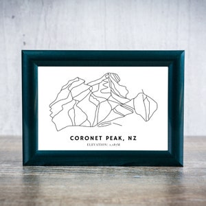 Ski Trail Map Wall Print, Coronet Peak, Nueva Zelanda, Descarga digital, Estación de esquí, Regalo de esquí, Trail Map Art