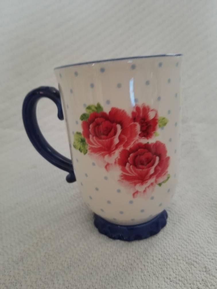 Pioneer Woman Blue Floral Coffee Mug