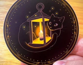 Sticker - Black Cat with Lantern