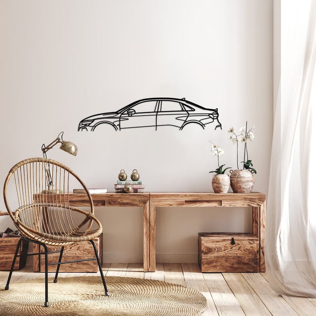 Metal Car Wall Art, Car Silhouette, Car Gift for Him, Car Accessories, Metal Wall Art, Car Guys