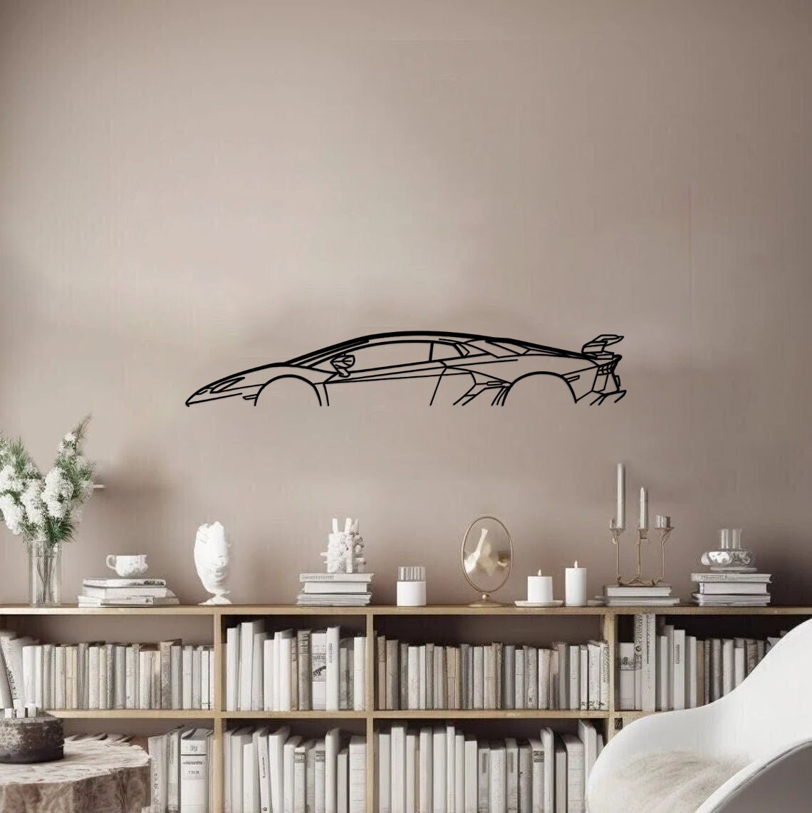 Metal Car Wall Art, Car Silhouette, Car Gift for Him, Car Accessories, Metal Wall Art, Car Guys