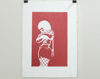 Linocut "Roxanne"