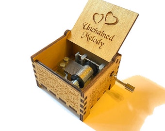 Unchained Melody | Wind-up & Hand-crank Music Box | Custom Engraving | Perfect Gift for Your Loved Ones