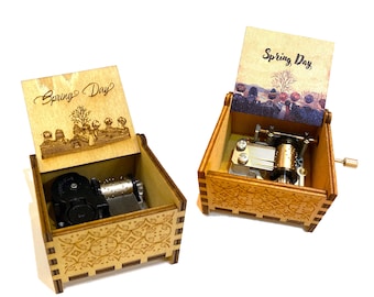Spring Day | Wind-up & Hand-crank Music Box | Custom Engraving | Perfect Gift for Your Loved Ones