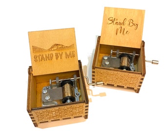 Stand By Me | Wooden Music Box | Wind-up & Hand-crank Version | Custom Engraving | Perfect Gift for Your Loved Ones