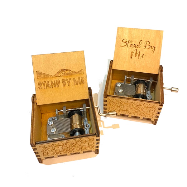 Stand By Me | Wooden Music Box | Wind-up & Hand-crank Version | Custom Engraving | Perfect Gift for Your Loved Ones