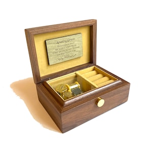 Amazing Grace | Ring Holder Music Box | Custom Engraving | Custom Photo | Compartment for Small Keepsakes | Gift for Music-lovers
