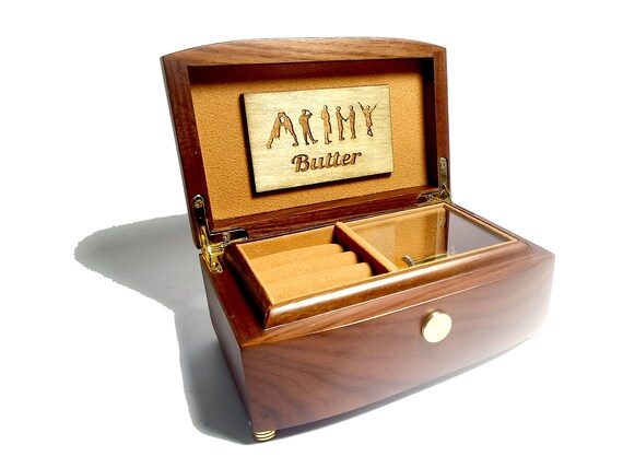 Butter | BTS | Premium 18-Note Wind-up Music Box | Walnut Wood | Custom Engraving | Perfect Gift for BTS Fans