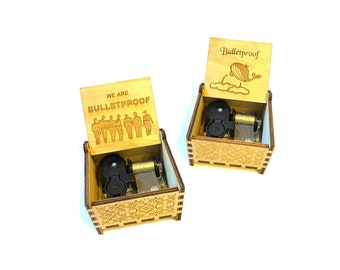 We Are Bulletproof | Wind-up & Hand-crank Music Box | Custom Engraving | Perfect Gift for Your Loved Ones