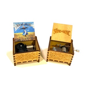 The Sound of Music | Wooden Music Box | Wind-up & Hand-crank Version | Custom Engraving | Perfect Gift for Your Loved Ones