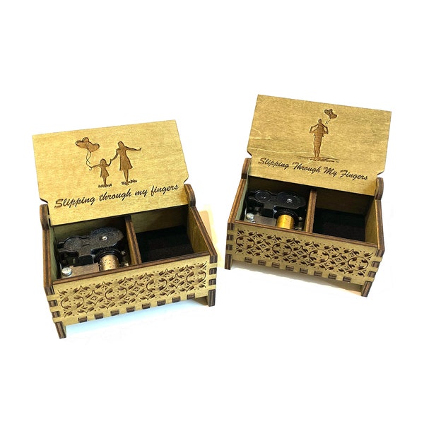 Slipping Through My Fingers | Wind-up Music Box | Custom Engraving | Storage Compartment for Small Keepsakes | Perfect Wedding Gift