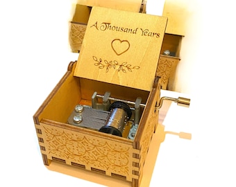 A Thousand Years | Wind-up & Hand-crank Music Box | Custom Engraving | Perfect Gift for Your Loved Ones