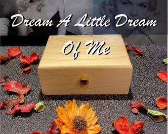 Dream A Little Dream of Me Wind-up Music Box | Custom Engraving | Custom Photo | Compartment for Small Keepsakes | Perfect for Music-lovers