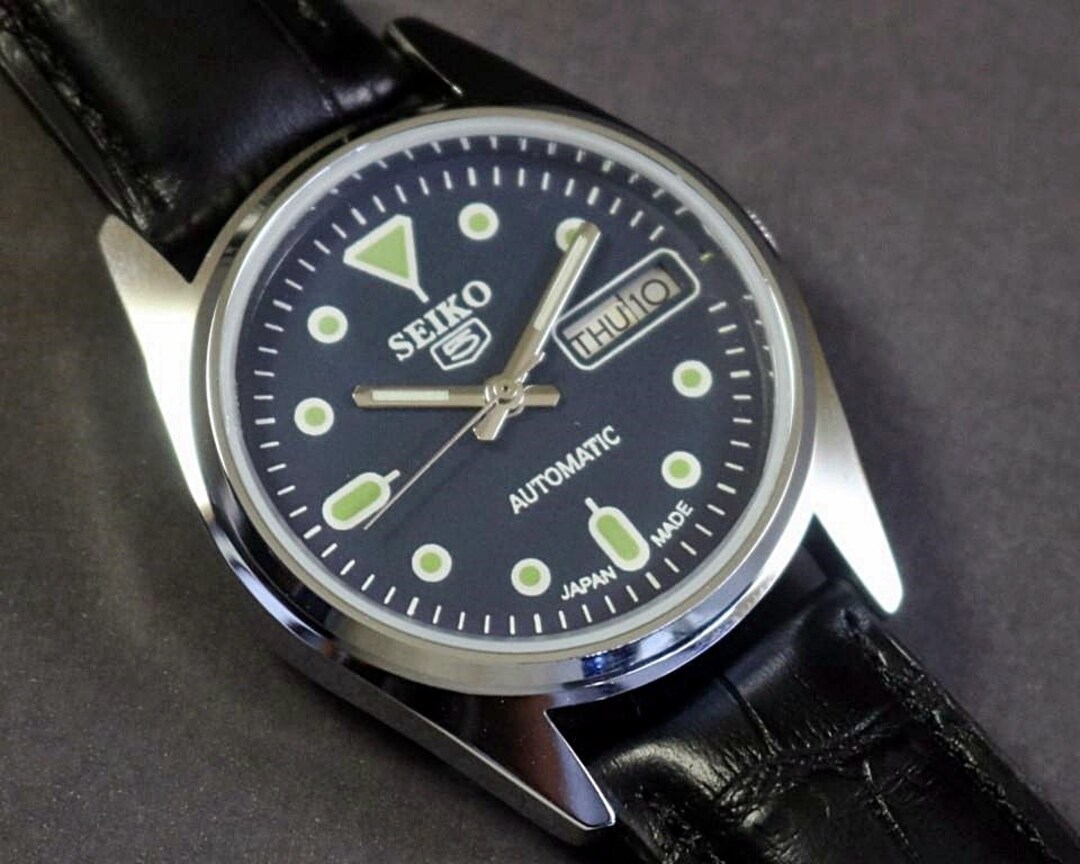 Vintage Unused Seiko 5 Automatic Blue Mens Wrist Watch Caliber 6309 Day ...