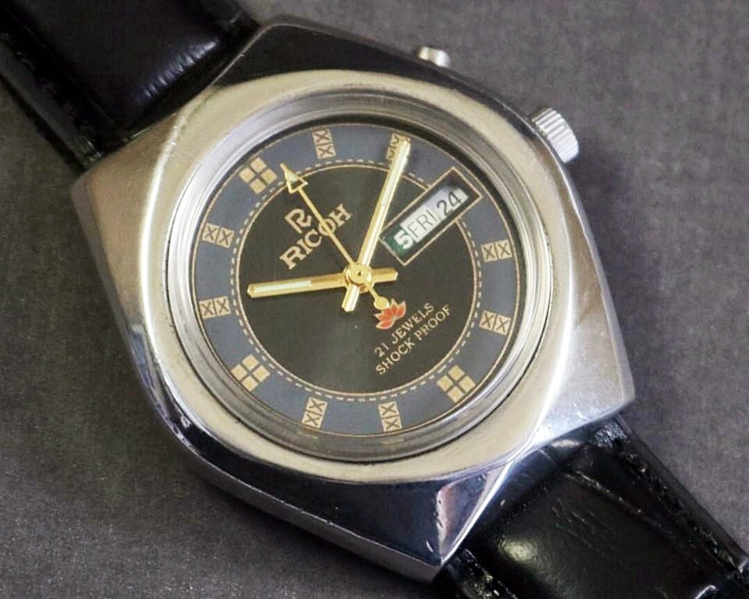 Vintage Ricoh Automatic Mens Wrist Watch Caliber R61 Day Date Etsy