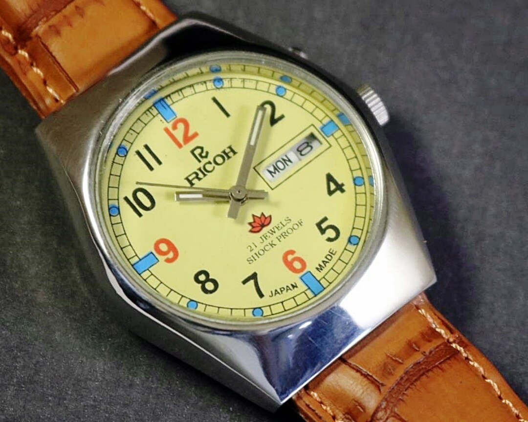 Vintage Ricoh Automatic Mens Wrist Watch Caliber R61 Day Date Etsy