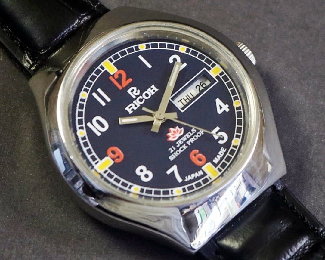 Vintage Ricoh Automatic Mens Wrist Watch Caliber R61 Day Date Etsy