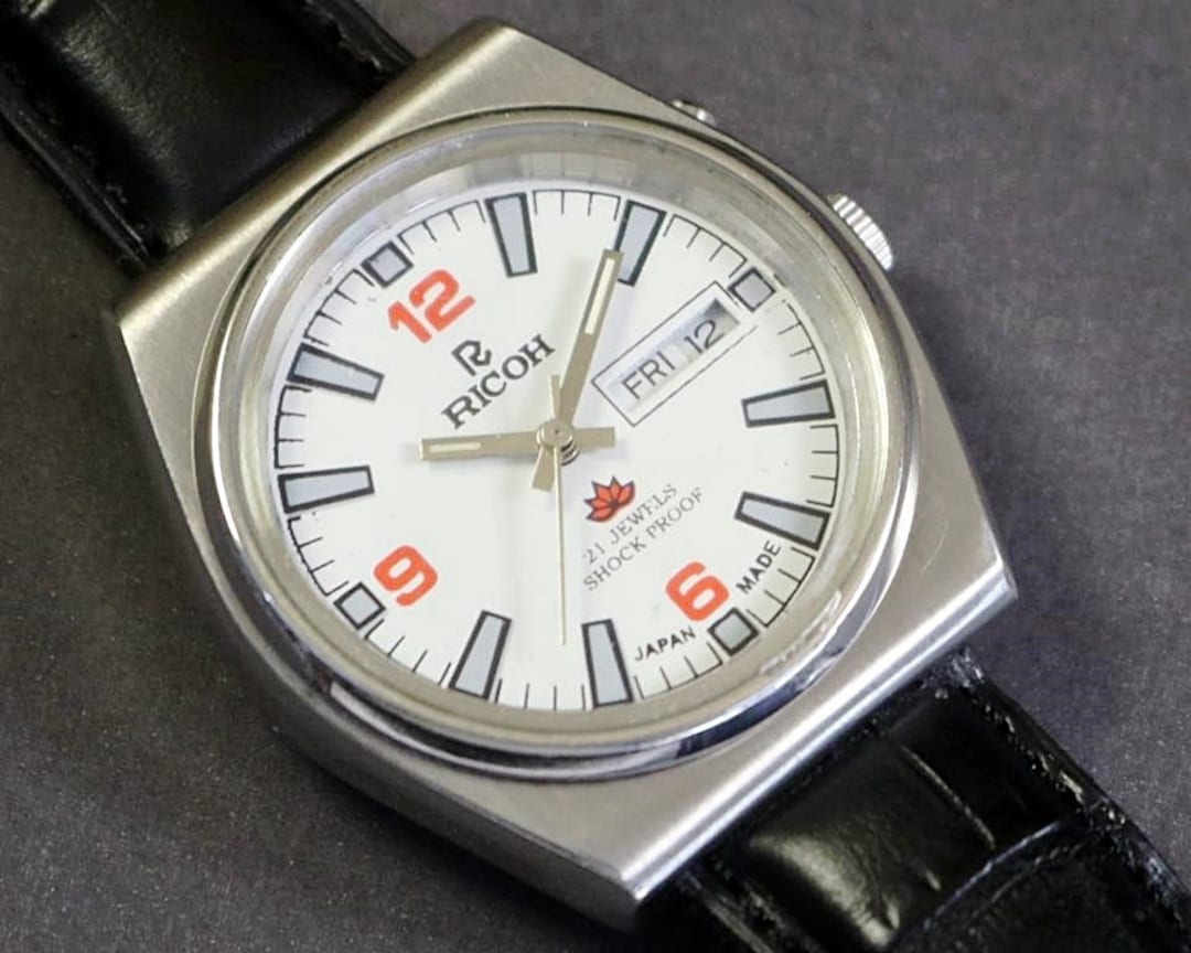 Vintage Ricoh Automatic Mens Wrist Watch Caliber R61 Day Date Etsy
