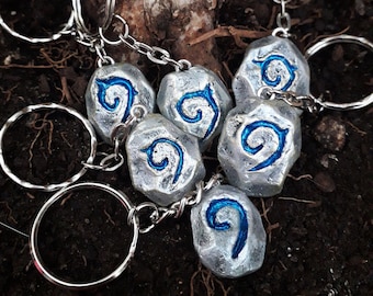 Handmade Hearthstone Keychain, Polymer Clay Backpack Pendant