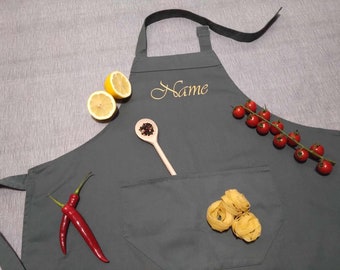 Apron embroidered with name