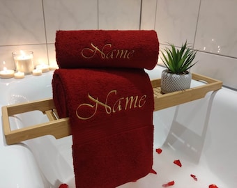 Towel embroidered with name