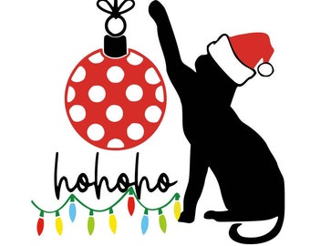 Kerst kitty Svg, Png, Eps, Dxf, Jpg instant digitale download