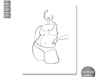 Woman Body Positive SVG, PNG, EPS Curvy girl , Plus Size Woman Svg, Png, Eps, Dxf, Jpg Instant Digital down Download