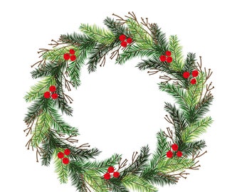 Christmas Wreaths Svg, Png, Eps, Jpg Instant Digital Download