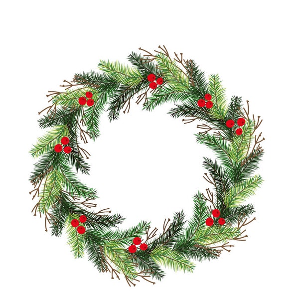 Christmas Wreaths Svg, Png, Eps, Jpg Instant Digital Download