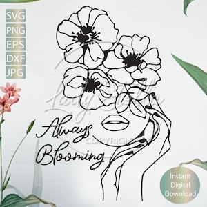 Beauty Woman Face svg png eps dxf | Minimalistische Vrouw svg png eps dxf | Pretty Woman Eps, Svg Png Dxf Instant Download