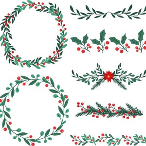 Kerstkransen Svg, Png, Eps, Dxf, Bundel Jpg instant digitale download
