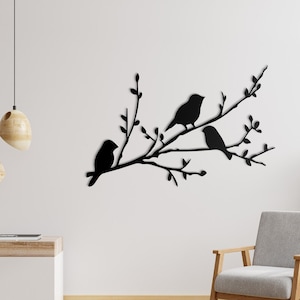 Birds on Tree Metal Wall Art, Birds on the Branch, Metal Wall Art, Birds in a tree, Housewarming Gift, Bird Metal Wall Decor, Birds Wall