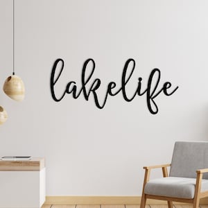 Lakelife Metal Wall Sign: Lake House Decor