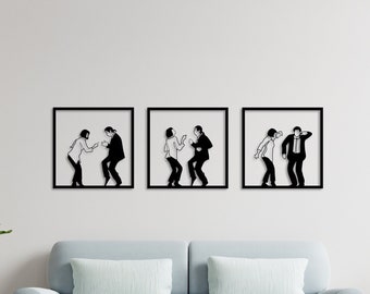 Pulp Fiction Dance Metal Wall Art: Set of 3 Film Decor