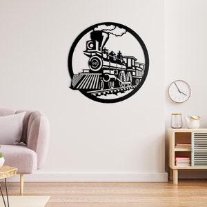 3D Train Metal Wall Art: Modern Home Decor