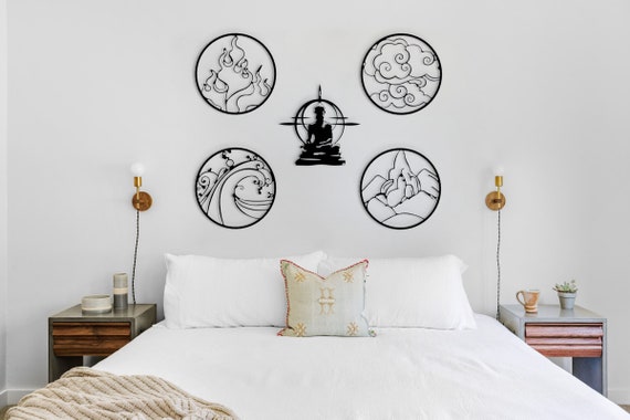 Avatar Metal Wall Art, Avatar Four Nations Decor, 4 Elements