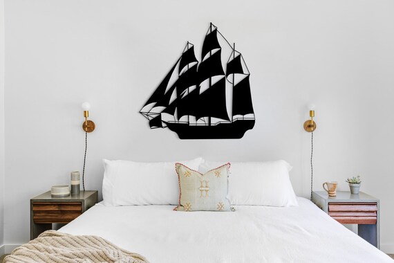 Metal Sailboat Wall Art: Modern Home Decor