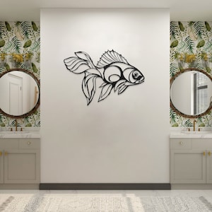 Metal Fish Wall Art: Modern Lake House Decor