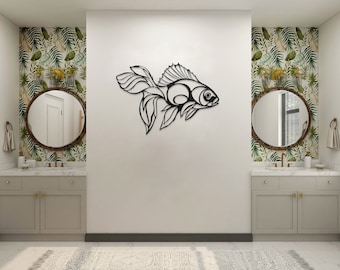 Arte de pared de peces de metal: decoración moderna para casas en el lago
