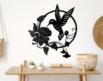 Decorazione murale in metallo a forma di colibrì: decorazione moderna con uccelli