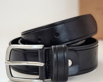 Personalized Leather Belt for Men: Custom Initial Gift
